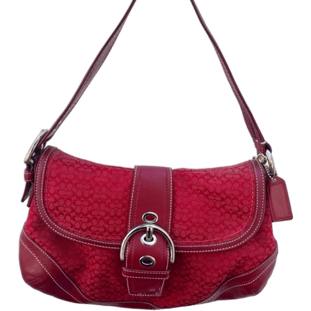 Vintage Coach Red Soho Flap Bag